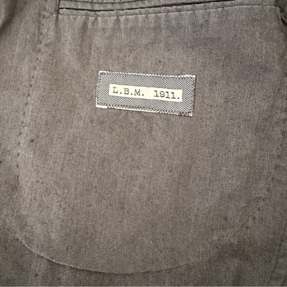 L.B.M 1911 Tailored Blazer Jacket 100% Cotton Size 50R Large Brown - Picture 7 of 12